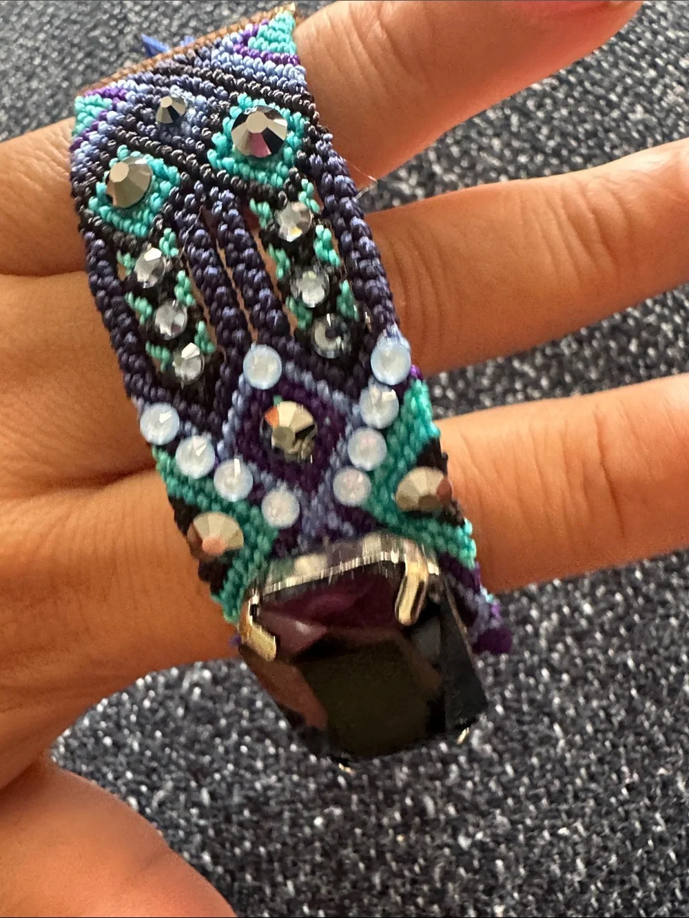 Handmade Blue & Purple Beaded Fashion Bracelet Watch Accessory